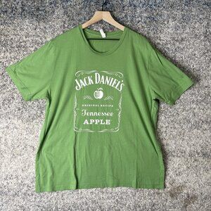Jack Daniel's Tennessee Apple Shirt Mens 2XL Green Graphic Promo Whiskey‎ Tee